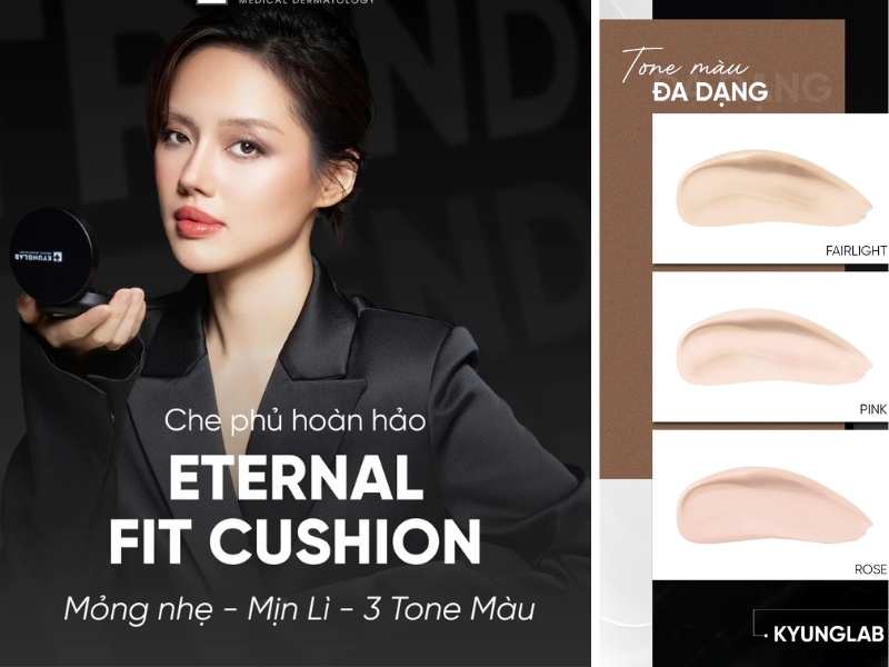 Cushion KyungLab Eternal Fit swatch trên da