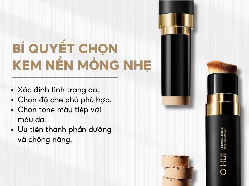 Một số tips lựa chọn kem nền mỏng nhẹ