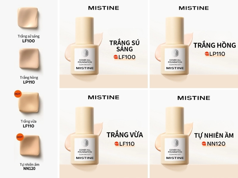 Bảng màu kem nền Mistine Silver Shield bạc