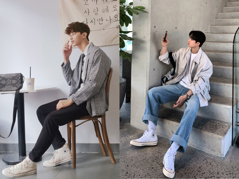 Mặc vest đi giày Converse nam 