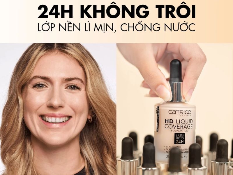 Finish và độ bền màu tốt trên da của kem nền Catrice