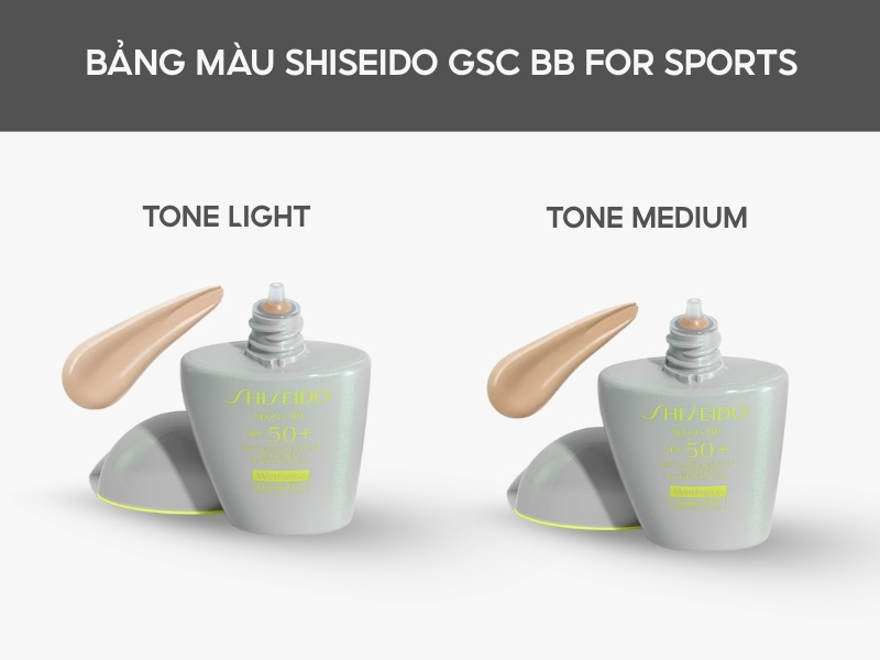 bảng màu kem nền BB cream Shiseido Sports