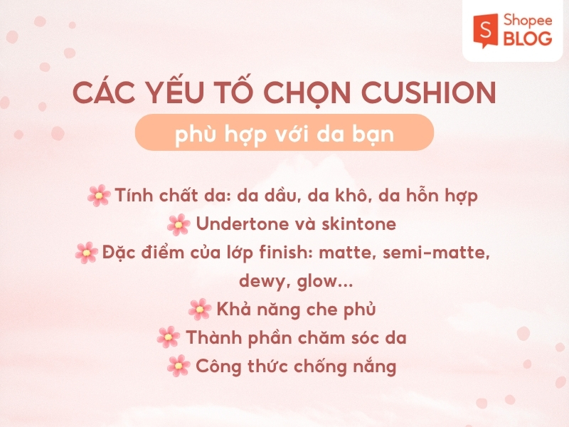Cách chọn cushion 