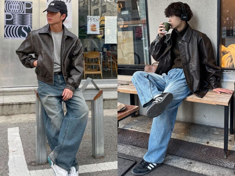 mix đồ đi đám cưới với quần jean nam kết hợp áo khoác