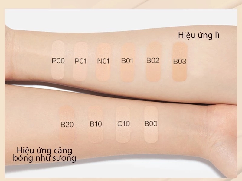Bảng màu của Perfect Diary Nude Natural Flawless Liquid