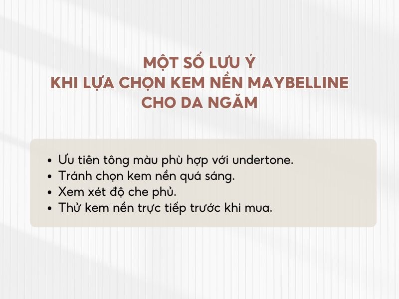 Tips lựa chọn kem nền Maybelline cho da ngăm