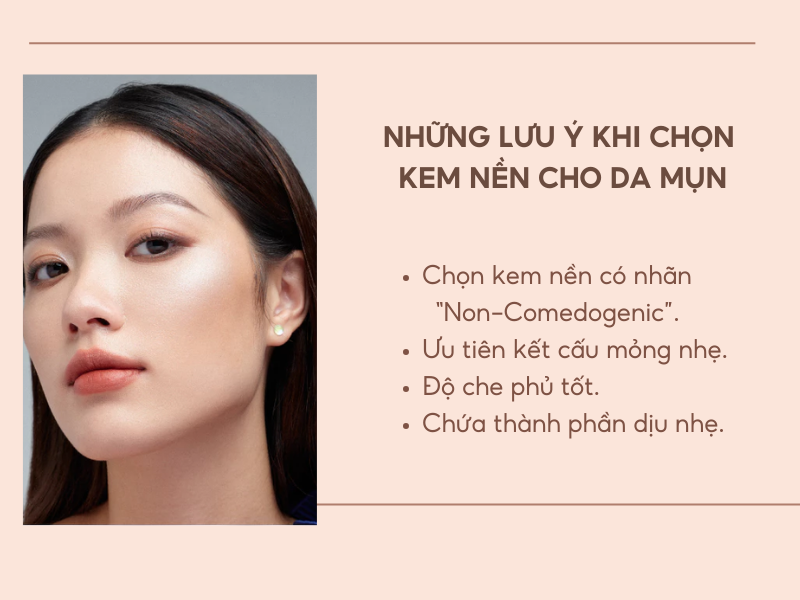 những lưu ý khi chọn kem nền cho da mụn
