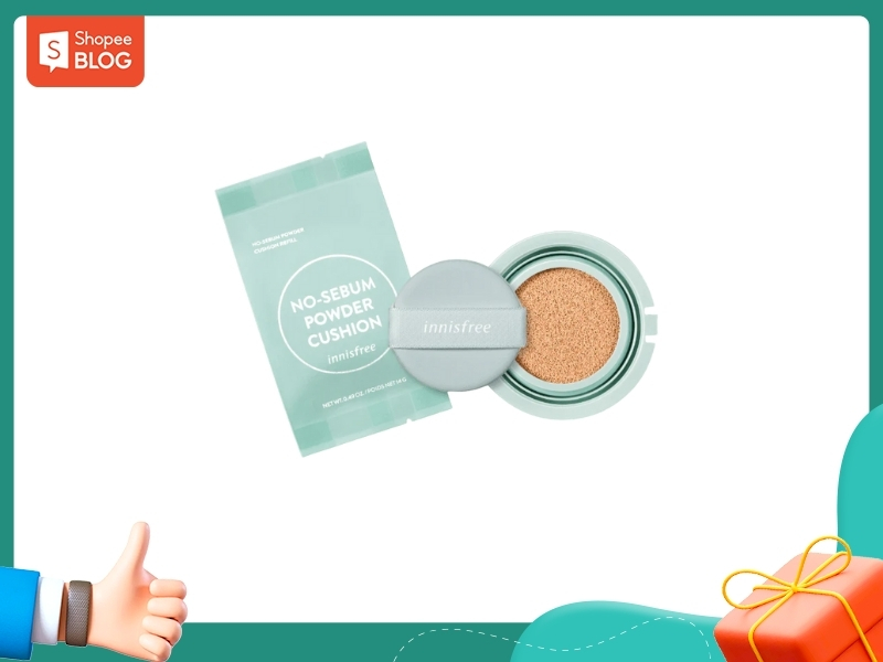 Cushion cho da dầu Innisfree No-Sebum Powder Cushion