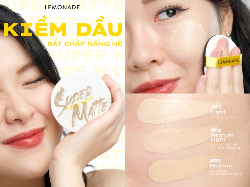 lemonade Supermatte Cushion cho da dầu lỗ chân lông to