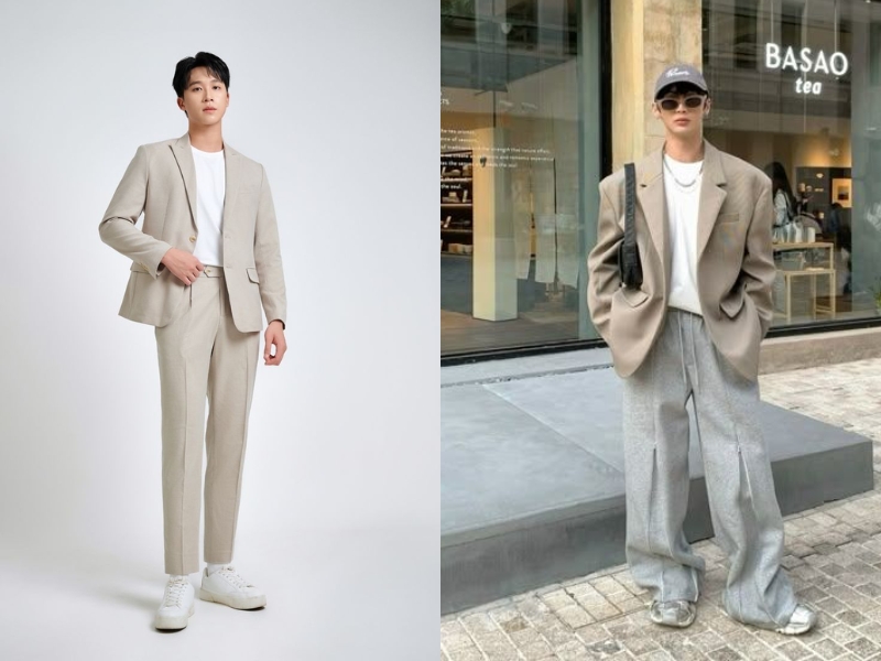 áo blazer nam và áo thun nam