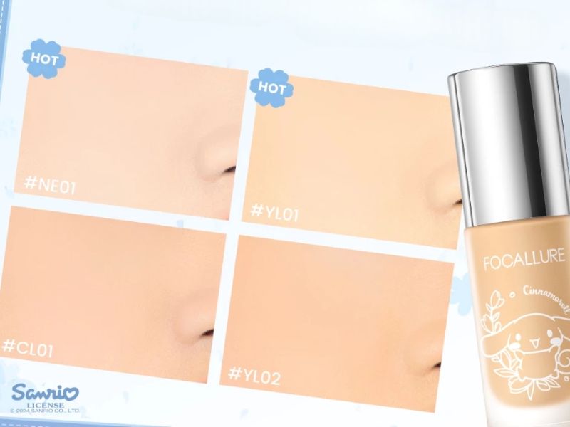 Bảng màu đa dạng của kem nền Focallure 