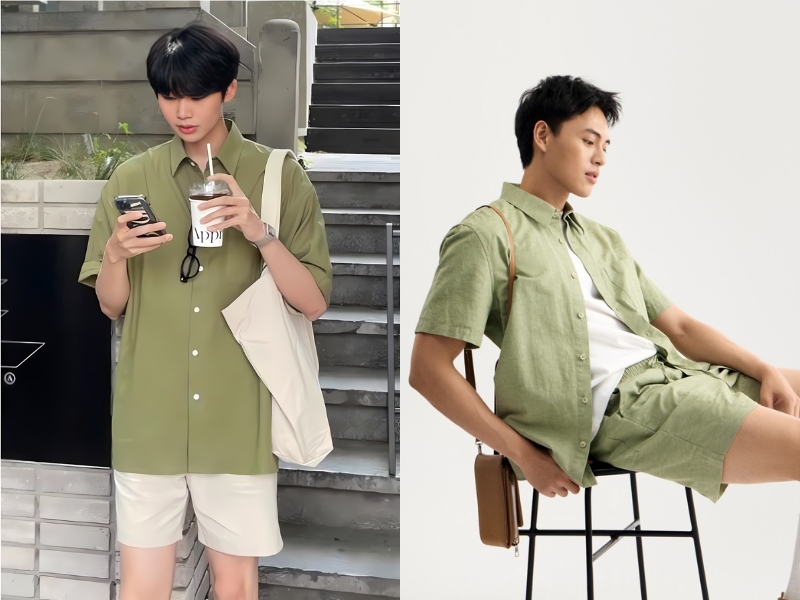 nam da ngăm đen nên mặc áo màu xanh lá pastel