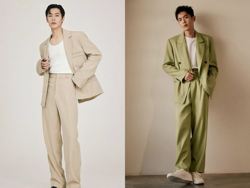 phối đồ đi đám cưới cho nam gầy với áo blazer