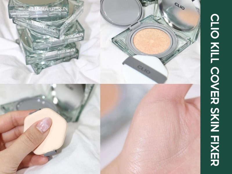 Phấn nước Clio Kill Cover Skin Fixer test trên da