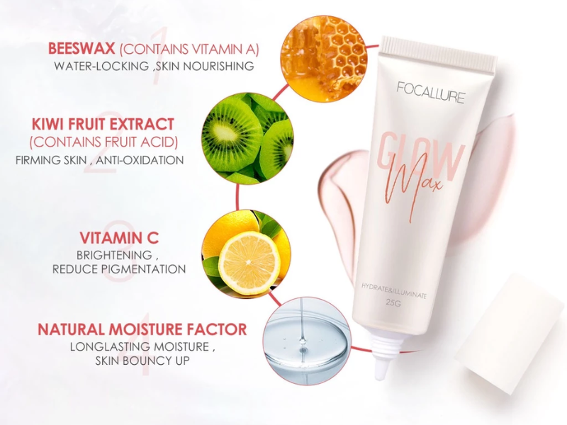 Thành phần của kem lót Focallure Glowmax
