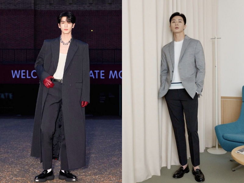 phối đồ với giày loafer bam với quần âu 