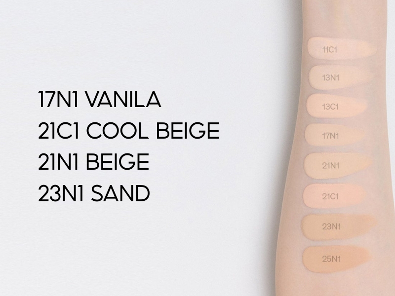 bảng màu chi tiết của cushion Sulwhasoo