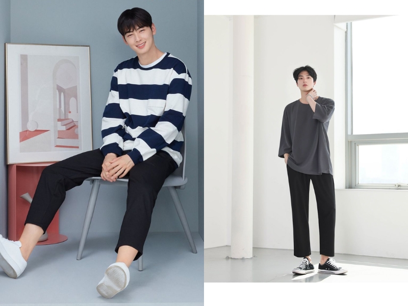 phối đồ với giày sneaker nam cùng Quần tây
