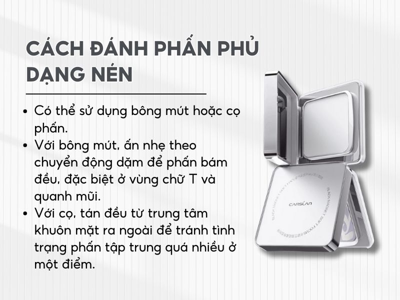 Cách đánh phấn phủ dạng nén để có lớp nền mịn lì