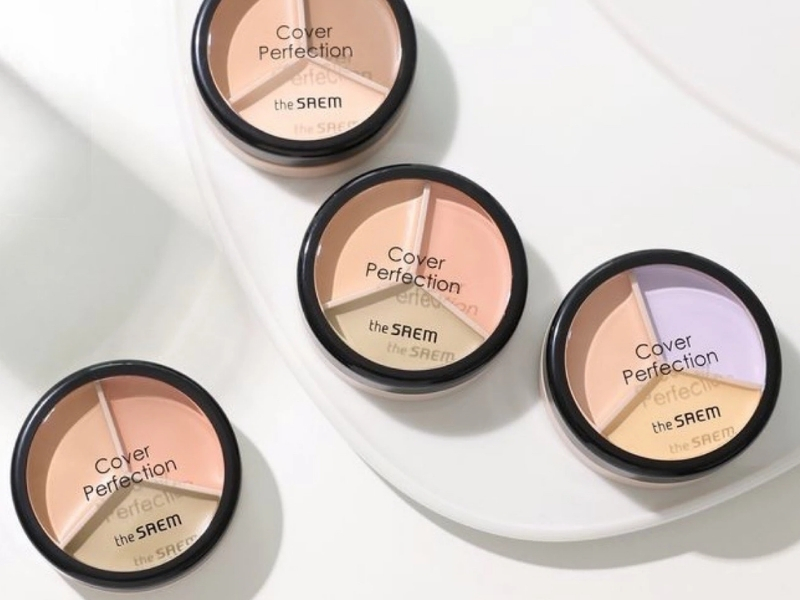 Che khuyết điểm triệt sắc The Saem Cover Triple Pot Concealer