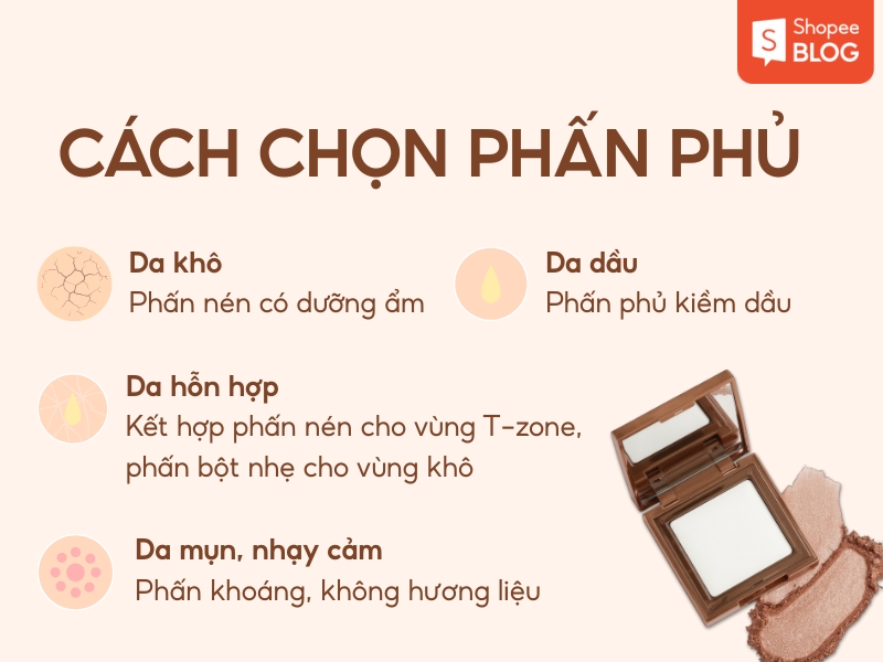 Hướng dẫn cách chọn phấn phủ với từng loại da