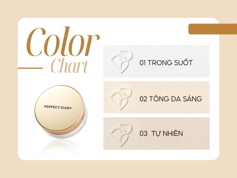Bảng màu phấn phủ Perfect Diary Weightless Soft Velvet 