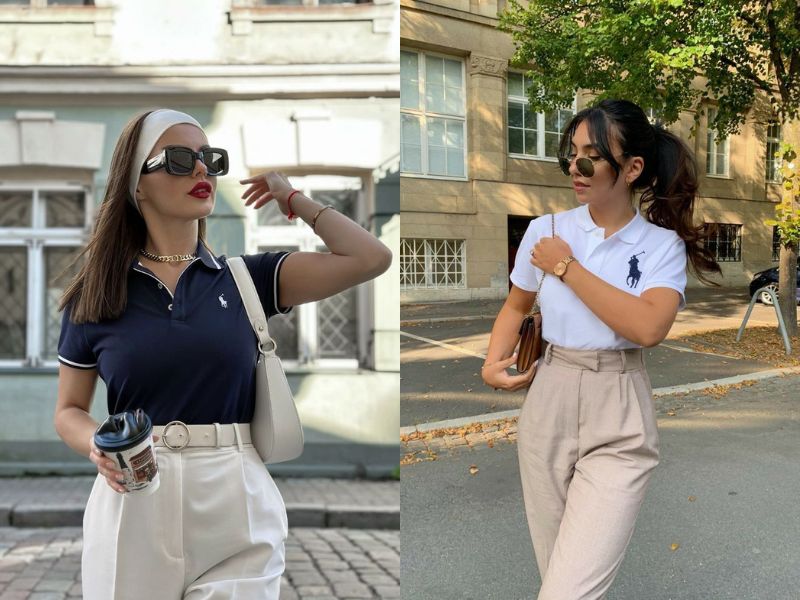 Cách phối polo basic và quần kaki.