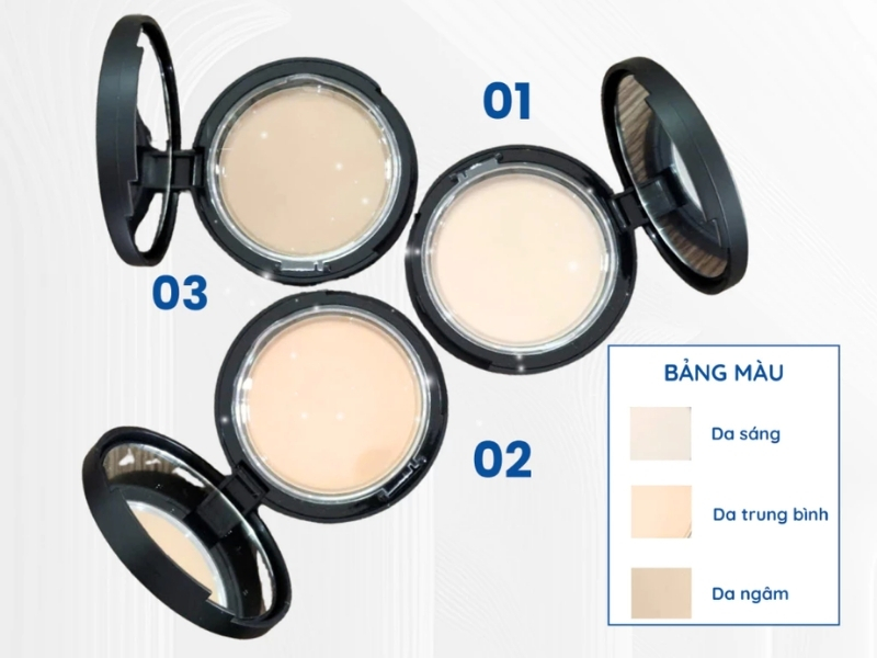 Bảng màu của phấn phủ Thorakao kiềm dầu dưỡng trắng da