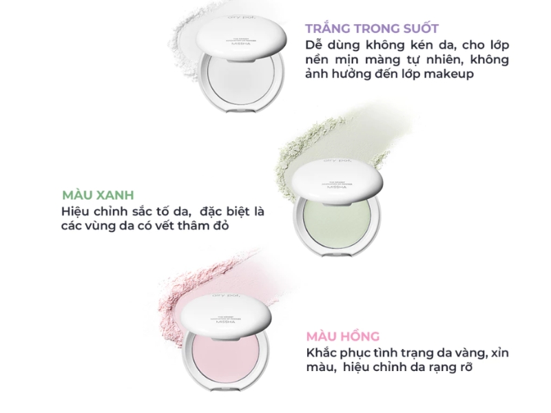 Bảng màu xịn sò của phấn phủ Missha 