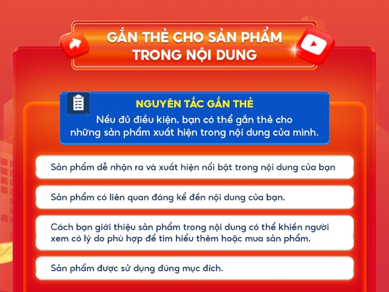 Nguyên tắc gắn thẻ sản phẩm Shopee x Youtube Shopping