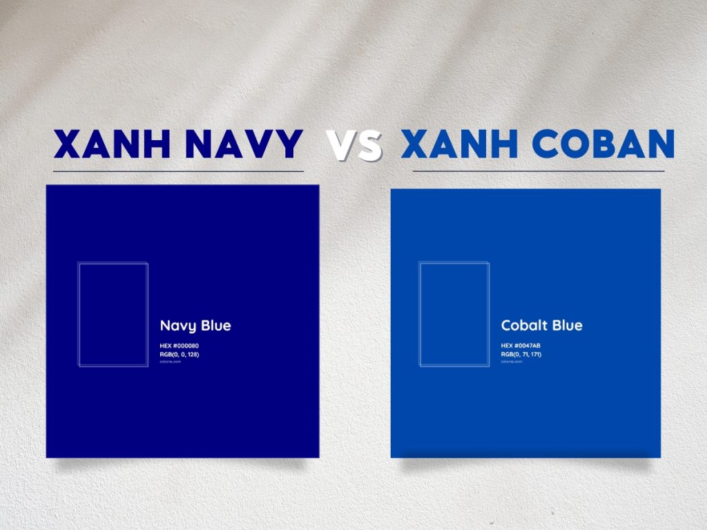 Phân biệt xanh coban và xanh navy