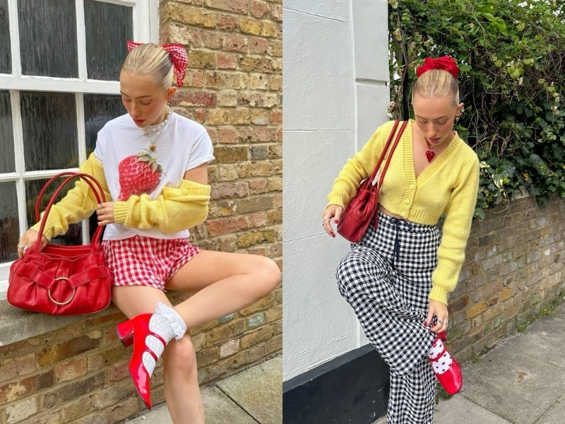 Phối đồ màu vàng với màu đỏ