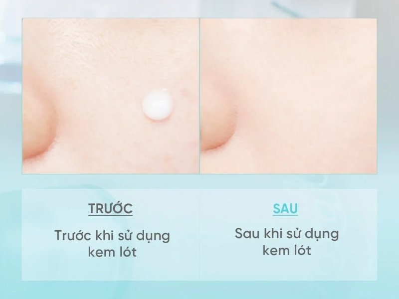Trước và sau khi dùng kem lót Code Glokolor Fix-on