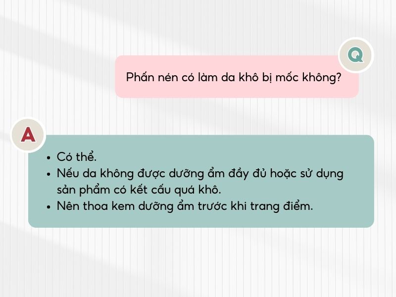 Phấn nén có thể khiến da khô bị mốc nền nếu dùng sai cách