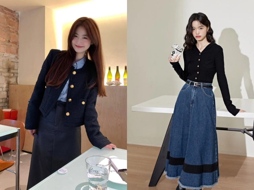 mix màu đen cùng xanh navy