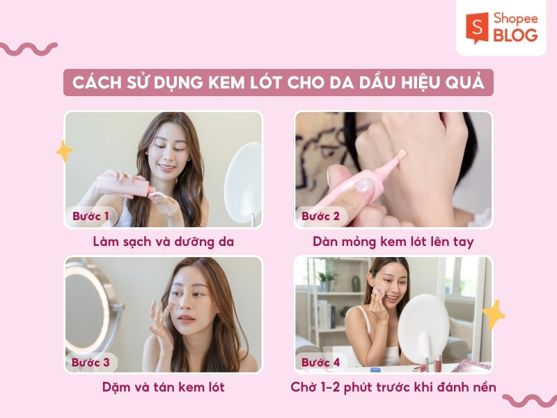 Cách dùng kem lót cho da dầu hiệu quả