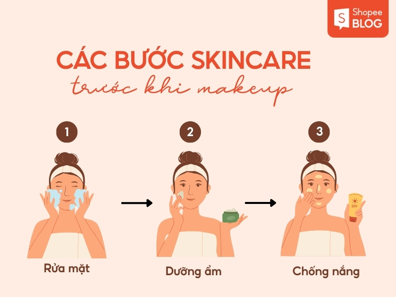 Các bước skincare trước khi makeup