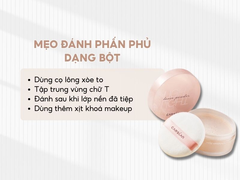 Mẹo giúp đánh phấn phủ dạng bột bám màu lâu hơn