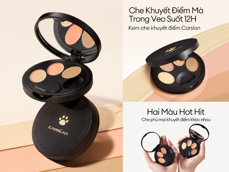 Kem che khuyết điểm CARSLAN 4 màu che phủ quầng thâm. 