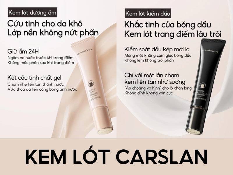 hai phiên bản Carslan Watery Light và Matte Soft Focus Primer 