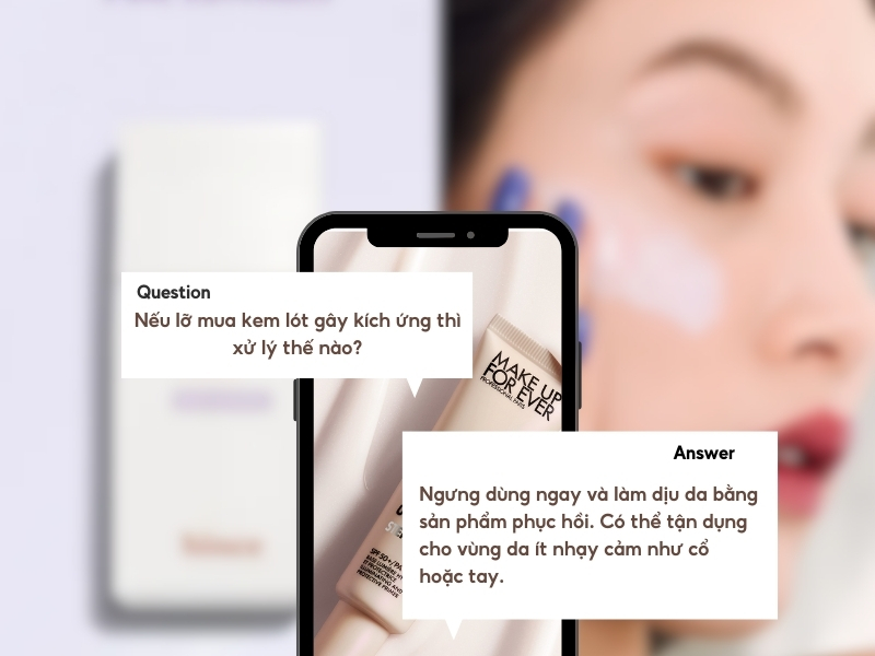 Xử lí khi kem lót gây dị ứng