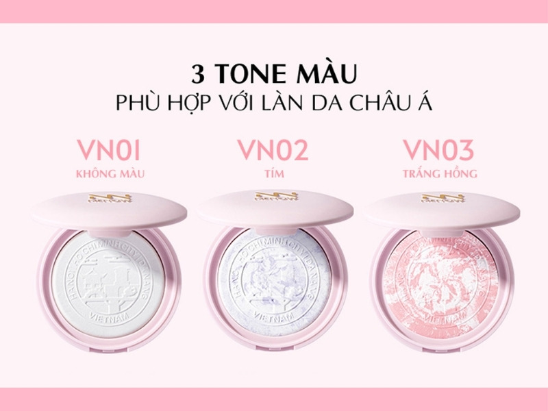 Bảng màu phấn phủ Menow Việt Sắc Tinh Hoa