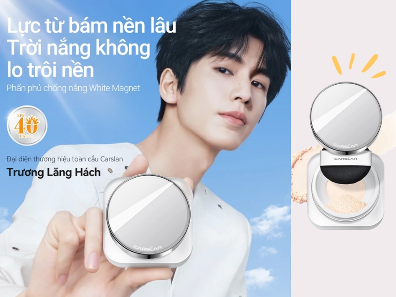 Phấn nén White Magnet Carslan chống nắng lâu dài
