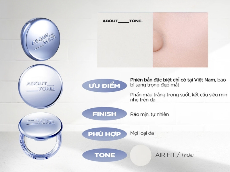 Phấn phủ dạng nén About Tone Air Fit Powder Pact