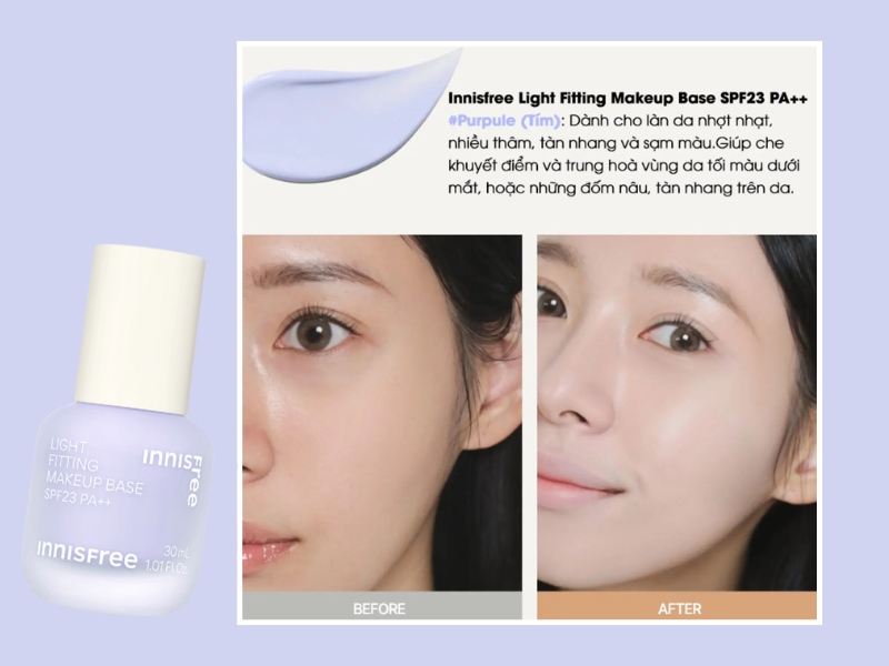 Kem lót Hàn Quốc Light Fitting Makeup Base Innisfree
