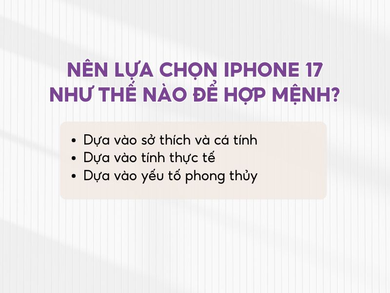 Tips lựa chọn iphone hợp mệnh