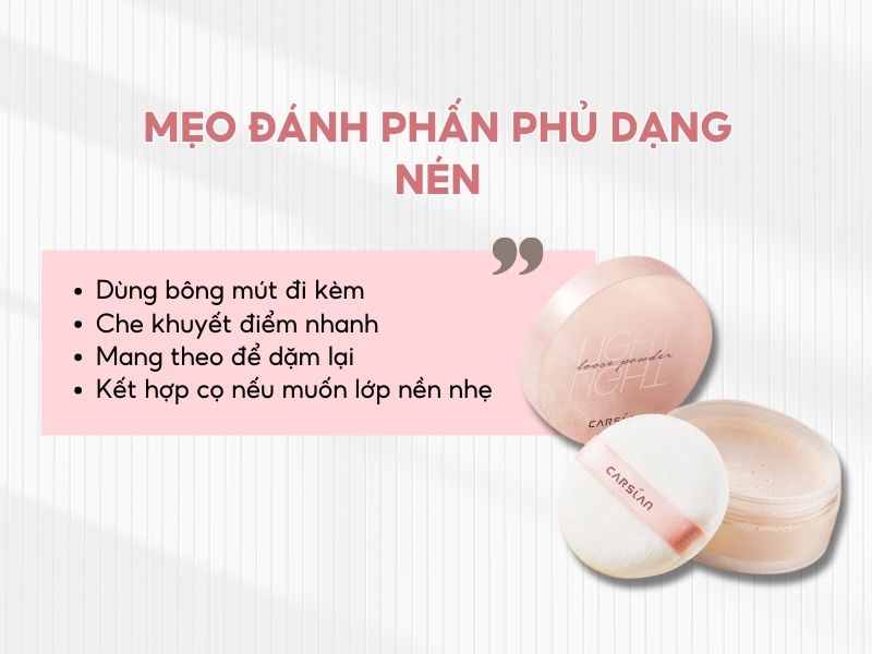 Mẹo đánh phấn phủ dạng nén mịn lì hơn