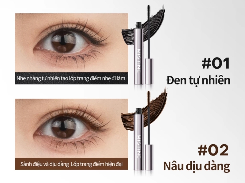 Bảng màu mascara Mistine