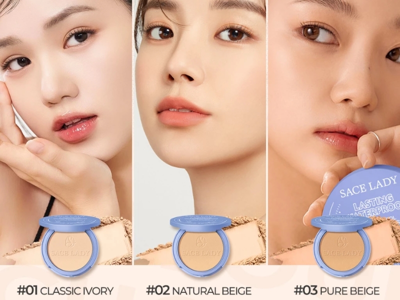 Bảng màu Lasting Waterproof Pressed Powder Sace Lady