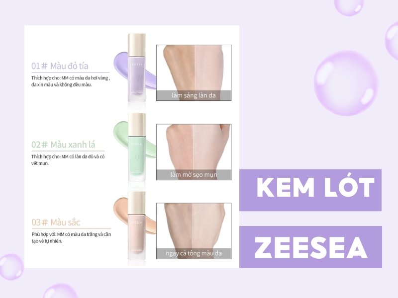 Kết cấu mỏng mịn kem lót zeesea